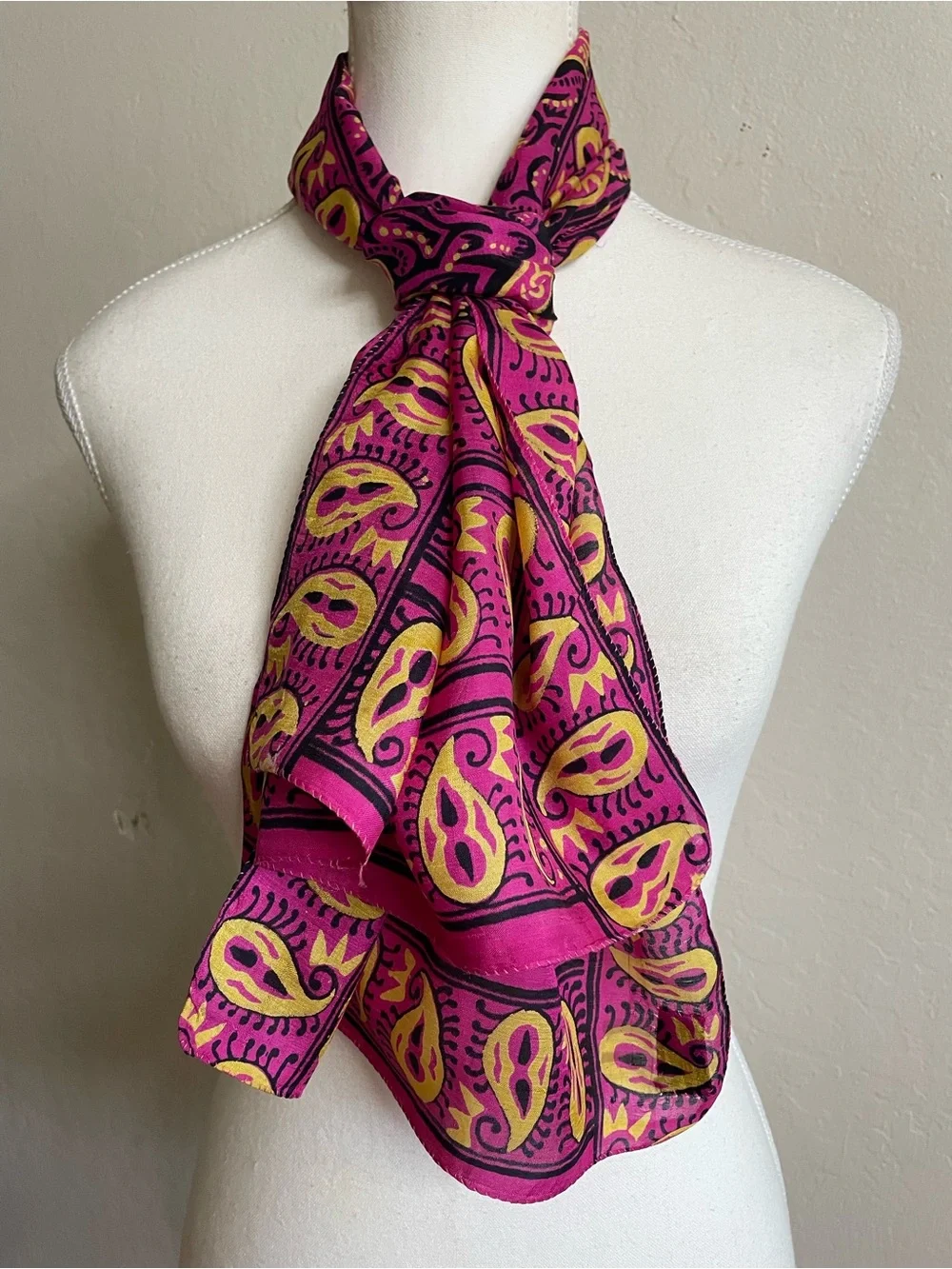 Colorful vintage silk scarf
